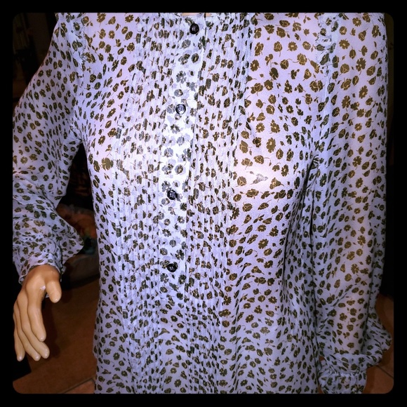 DVF leopard print 100% silk blouse - Picture 1 of 4